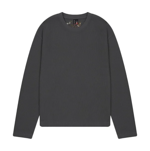 Derschutze "Blossom" Waffle Manches longues en gris anthracite