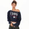 T-shirt off shoulder UrbanSheek vintage spice