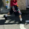 REDDACHIC Jorts colorful letter