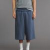 Jorts en lin bleu destroy