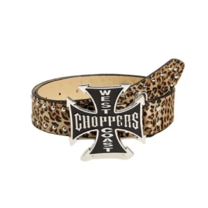 Ceinture cloutée imprimé léopard de West Coast Choppers