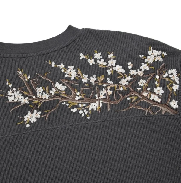 Derschutze "Blossom" Waffle Manches longues en gris anthracite