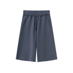 Jorts en lin bleu destroy