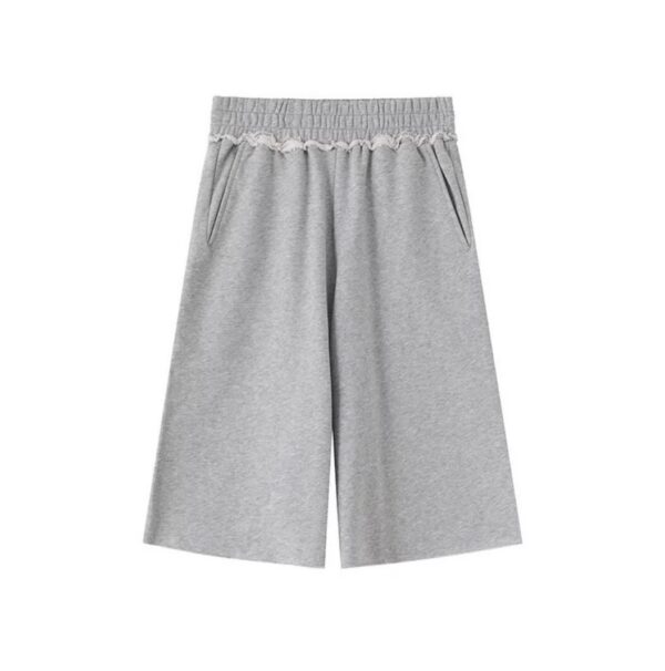 Jorts en lin gris destroy