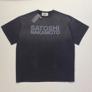 T-shirt délavé Satoshi Nakamoto
