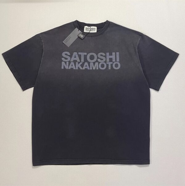 T-shirt délavé Satoshi Nakamoto