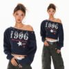 T-shirt off shoulder UrbanSheek vintage spice