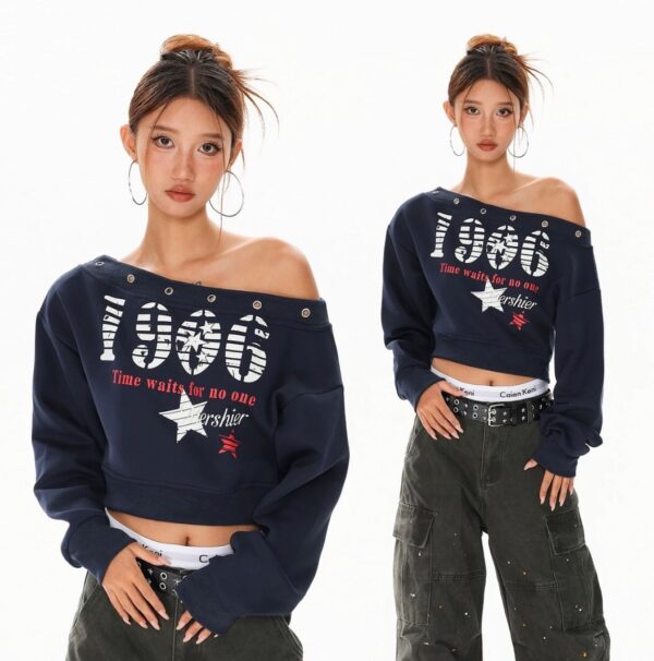 T-shirt off shoulder UrbanSheek vintage spice