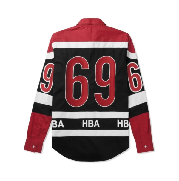 Hood by Air (HBA) colorblock “69” hockey