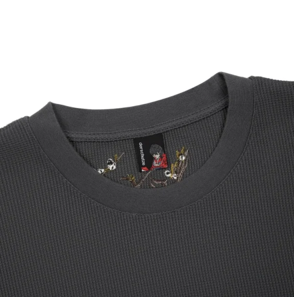 Derschutze "Blossom" Waffle Manches longues en gris anthracite