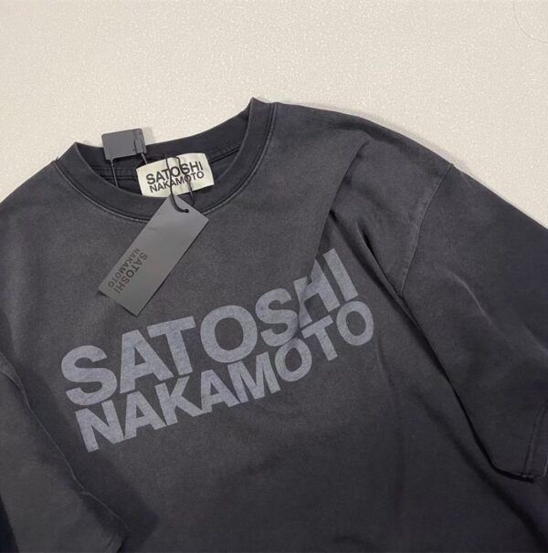 T-shirt délavé Satoshi Nakamoto