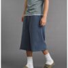 Jorts en lin bleu destroy
