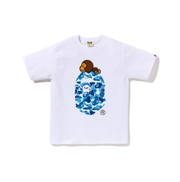 A Bathing Ape ABC Camo Milo on Big Ape Tee Blanc