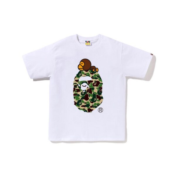 A Bathing Ape ABC Camo Milo on Big Ape Tee Blanc