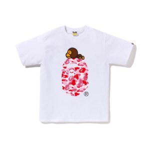 A Bathing Ape ABC Camo Milo on Big Ape Tee Blanc