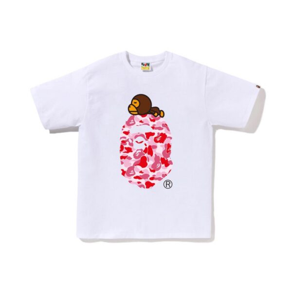 A Bathing Ape ABC Camo Milo on Big Ape Tee Blanc